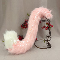 white and pink cat lps,Artificial Fur-Ears and Tail