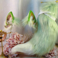 arctic fox phantom green,Artificial Fur-Ears and Tail