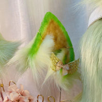 arctic fox phantom green,Artificial Fur-Ears and Tail