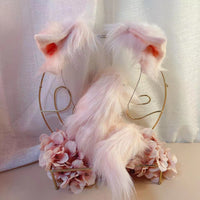 pink pig,Artificial Fur-Ears and Tail