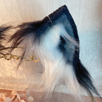 black and grey fox,Artificial Fur-Ears and Tail