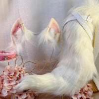 beige fox,Artificial Fur-Ears and Tail