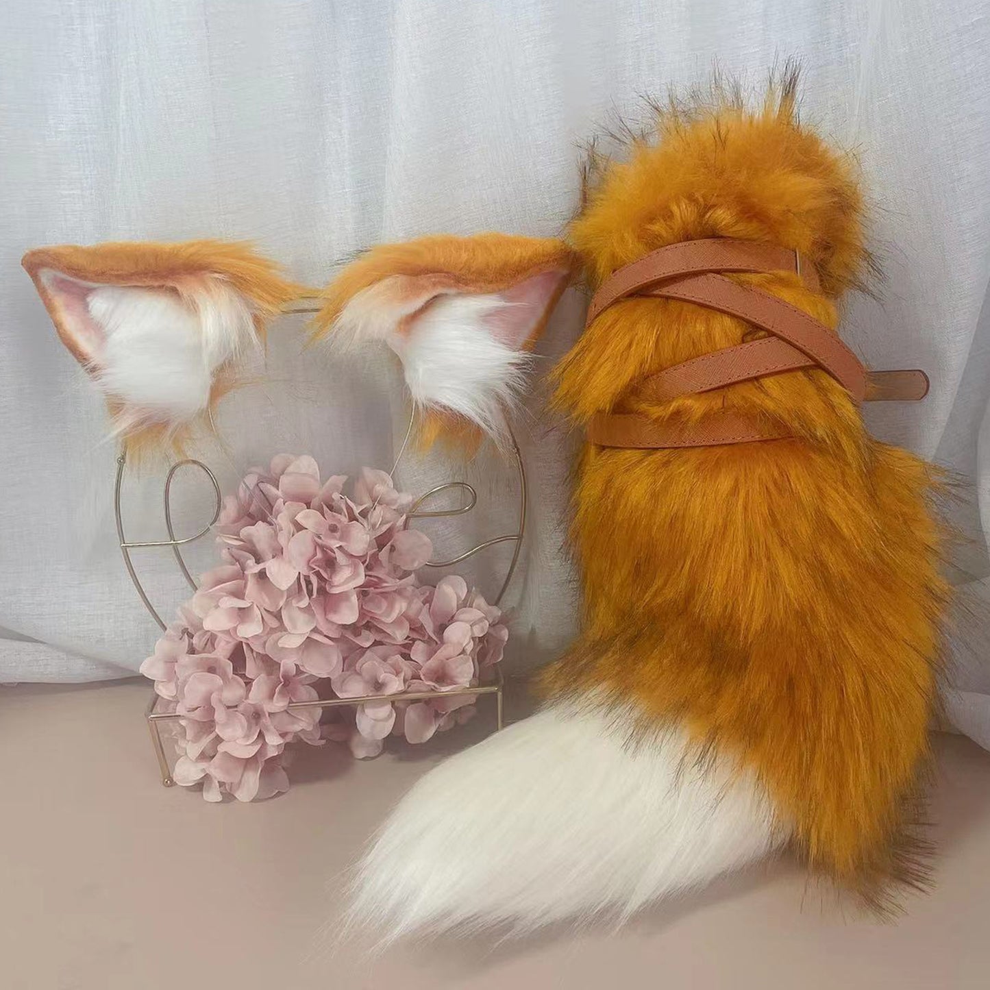 golden fox,Artificial Fur-Ears and Tail