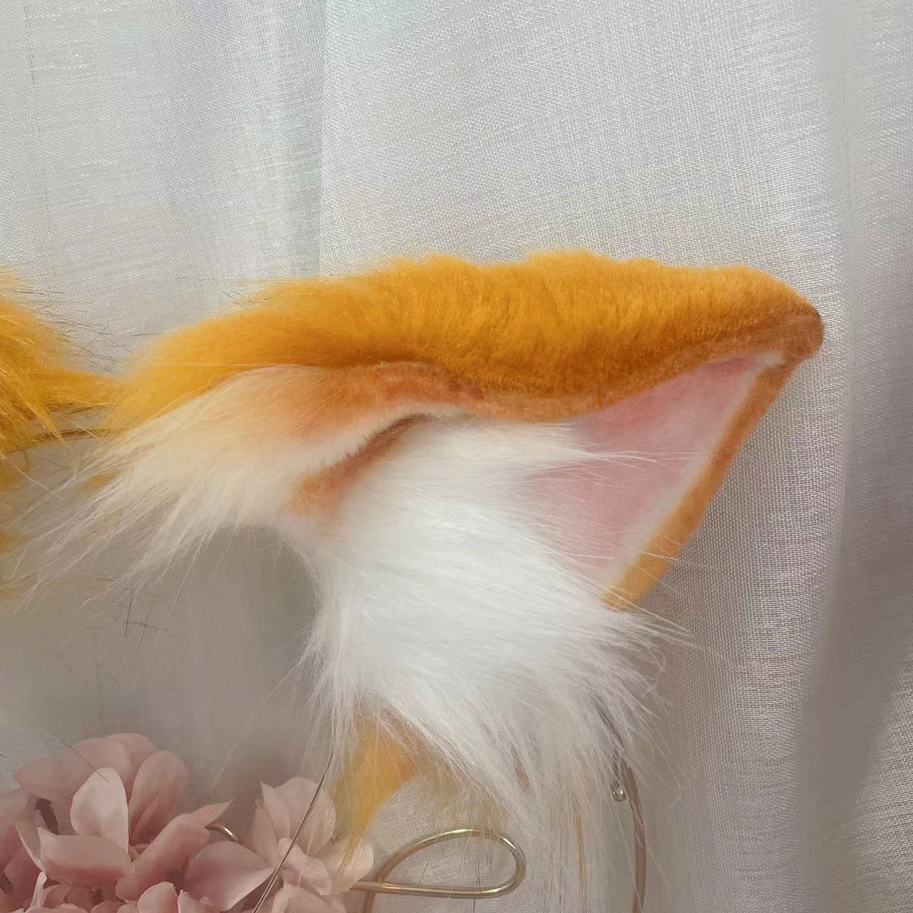 golden fox,Artificial Fur-Ears and Tail