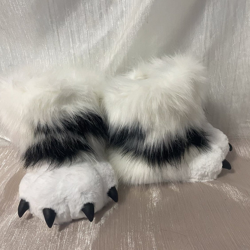 white tiger halloween costume,Artificial Fur-ears, tail, paws, shoes