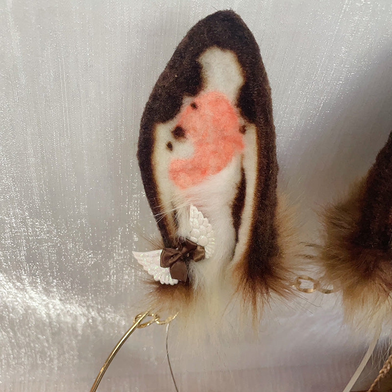 Brown rabbit ears and tail,Artificial Fur-Ears and Tail