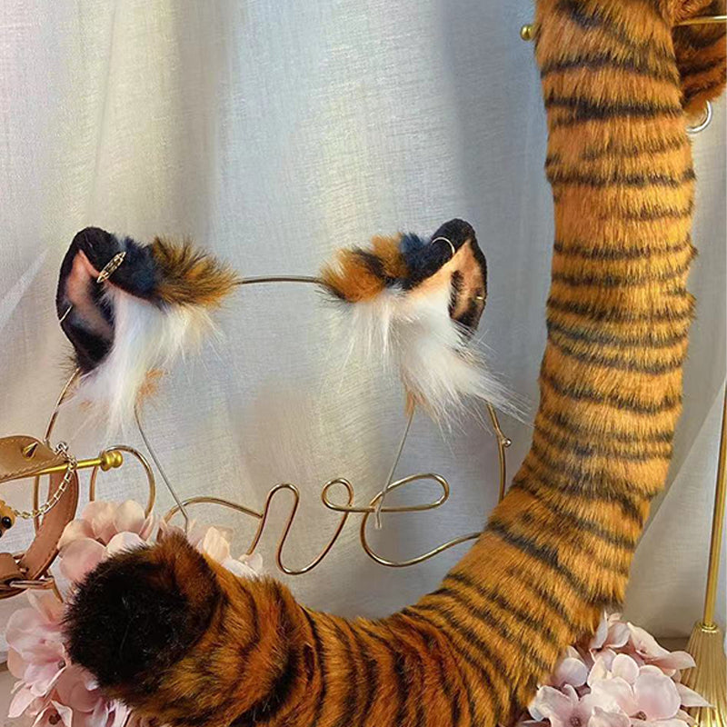 tiger tail,Artificial Fur-Ears and Tail