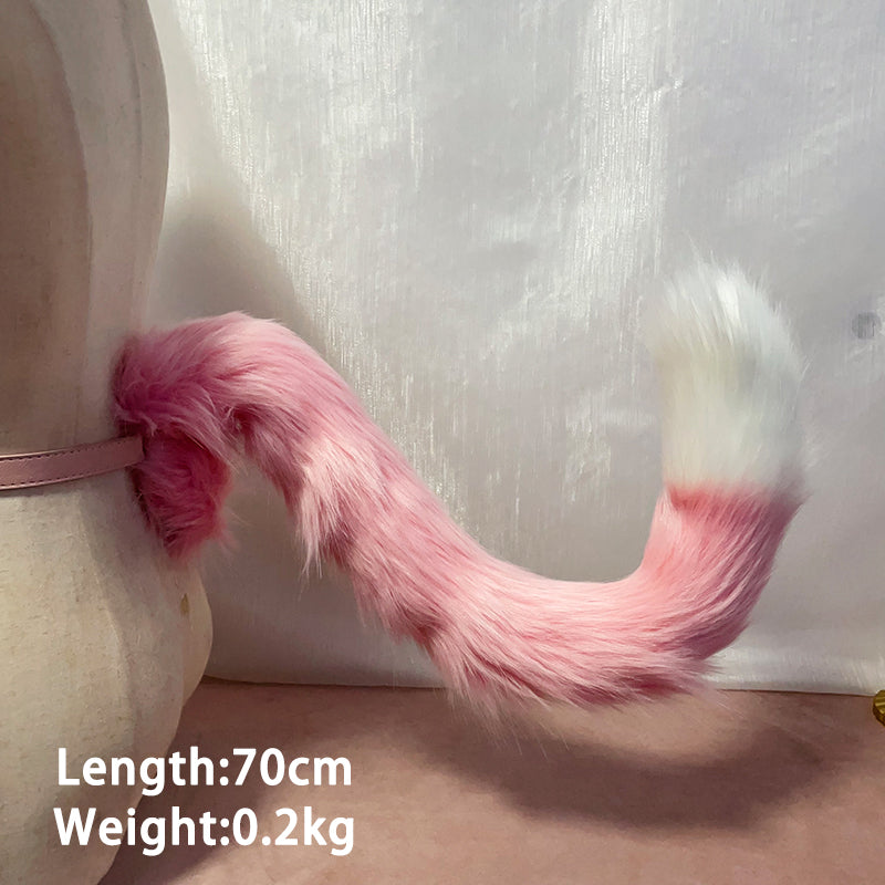 pink cat costume,Artificial Fur-ears, tail, paws, shoes