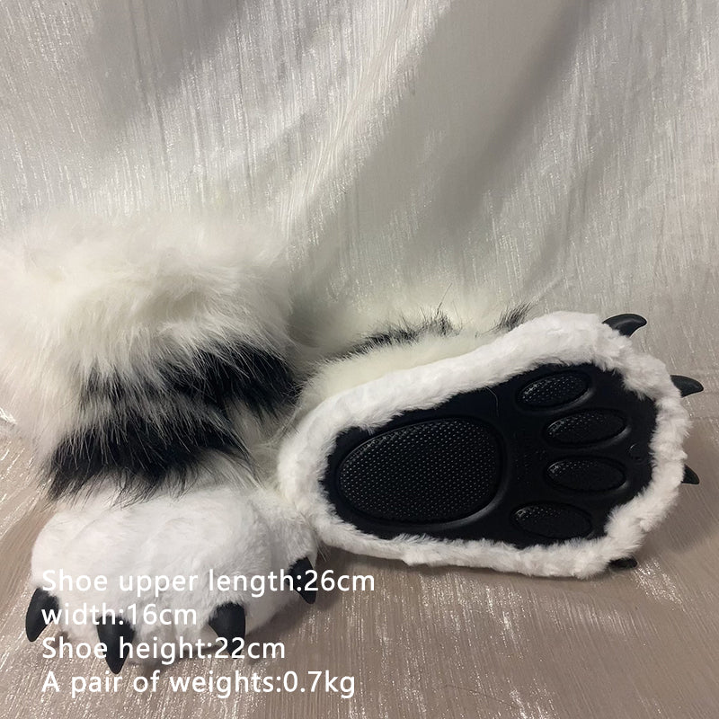 white tiger halloween costume,Artificial Fur-ears, tail, paws, shoes