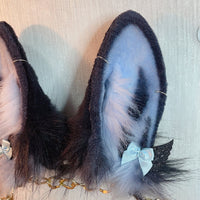 black bunny rabbit ears and tail,Artificial Fur- Ears and Tail