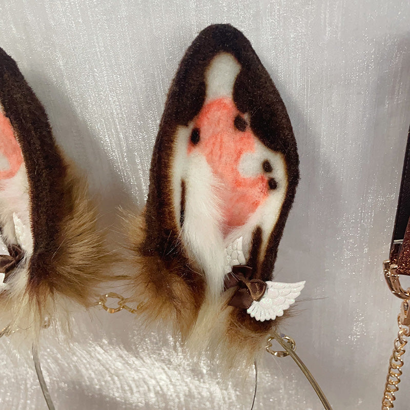 Brown rabbit ears and tail,Artificial Fur-Ears and Tail