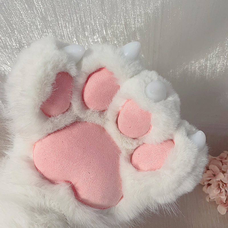 pink cat costume,Artificial Fur-ears, tail, paws, shoes