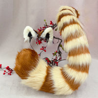 red panda tail,Artificial Fur-ears and tail