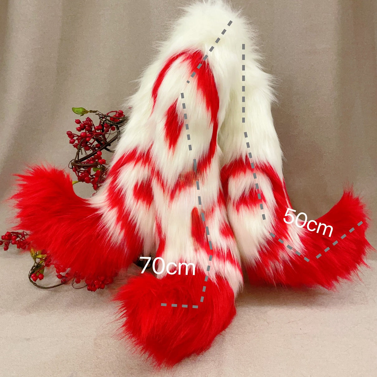 nine tailed fox,Artificial Fur-Plush Ears and Tail