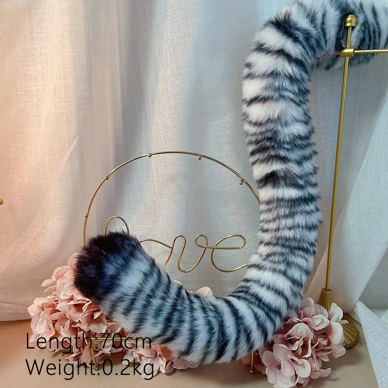 white tiger halloween costume,Artificial Fur-ears, tail, paws, shoes