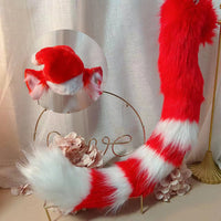 christmas costume cat,Artificial Fur-Plush Ears and Tail