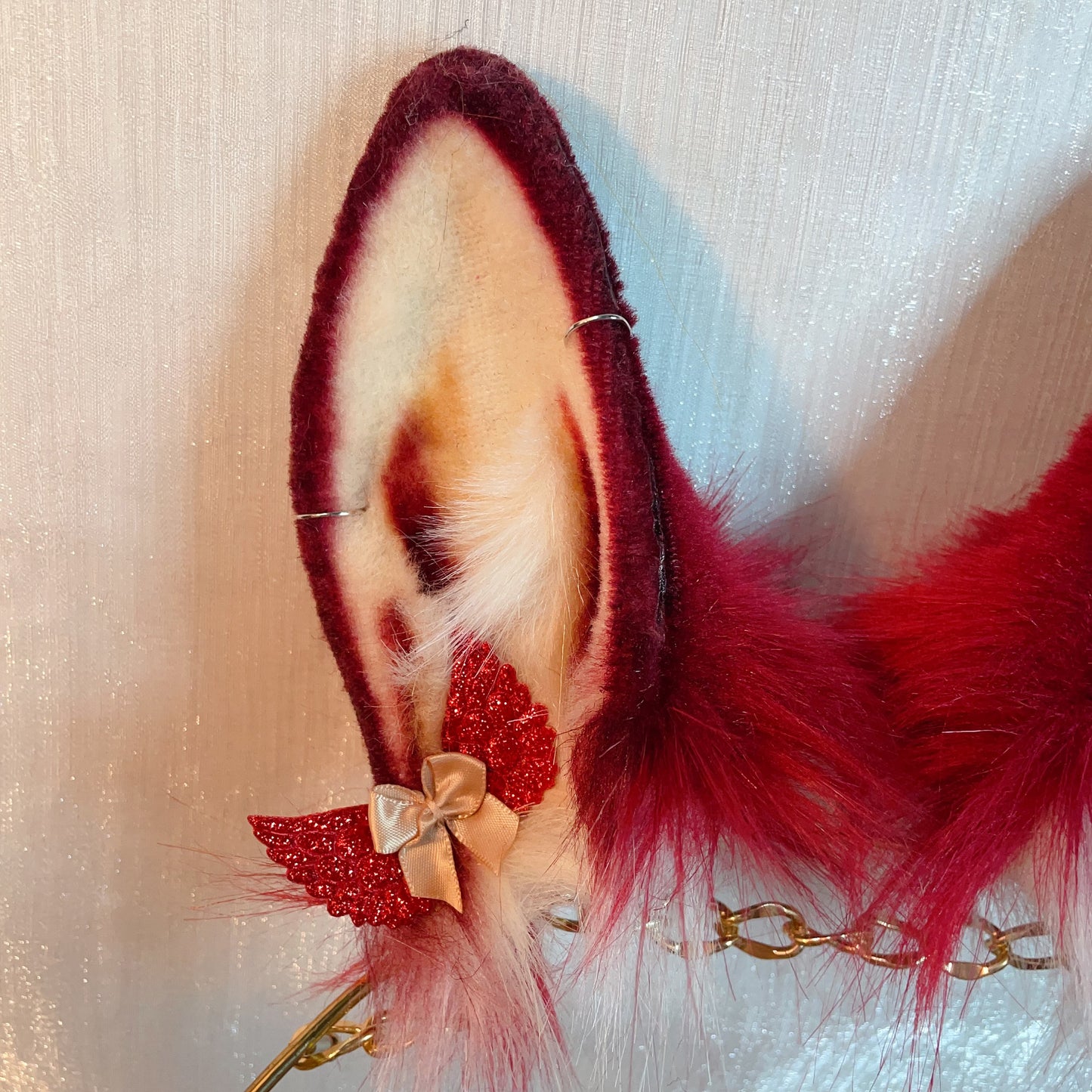 red rabbit ears，Artificial Fur-ears and tail