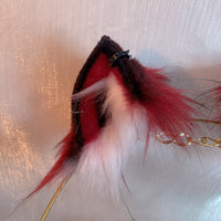 black and red fox,Artificial Fur-Ears and Tail