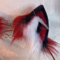 black and red fox,Artificial Fur-Ears and Tail