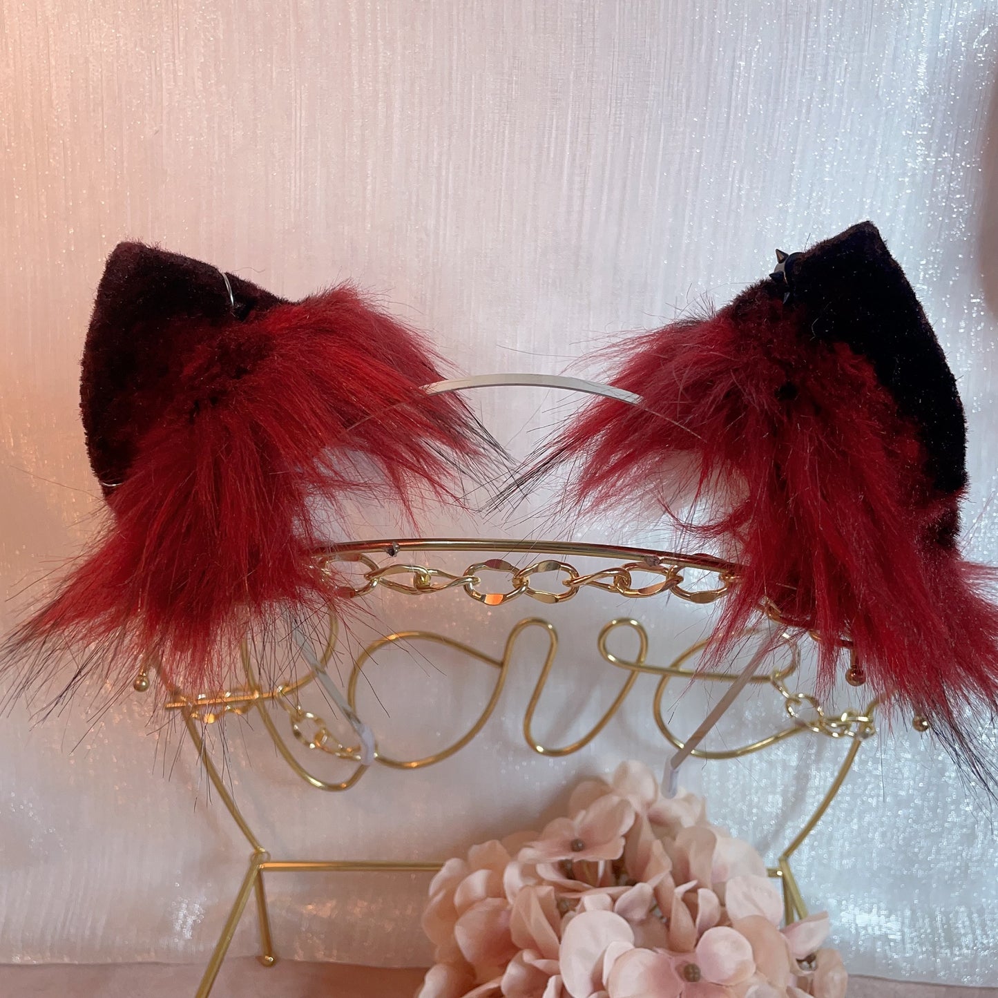 black and red fox,Artificial Fur-Ears and Tail