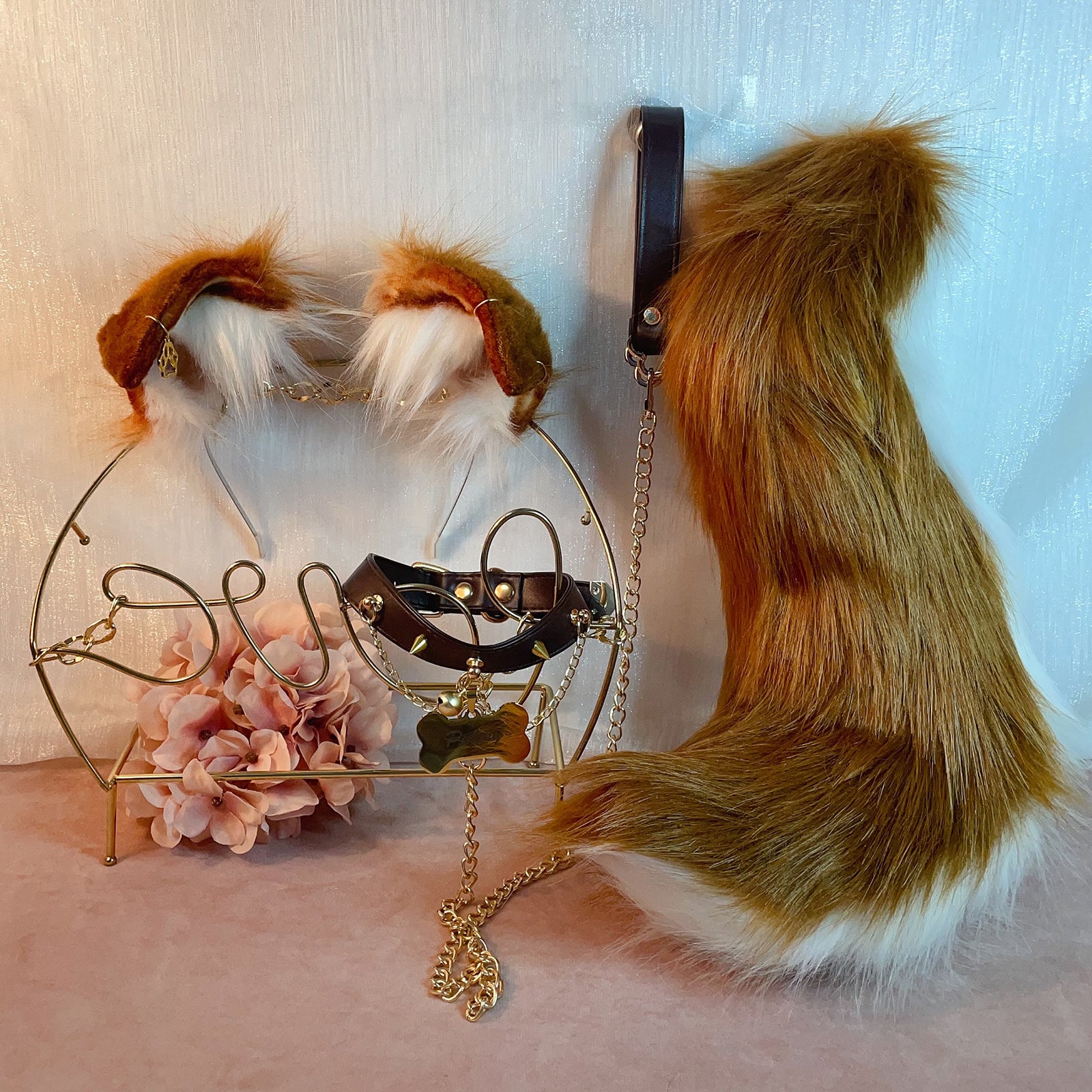 sheepdog costume,Artificial Fur-Ears and Tail